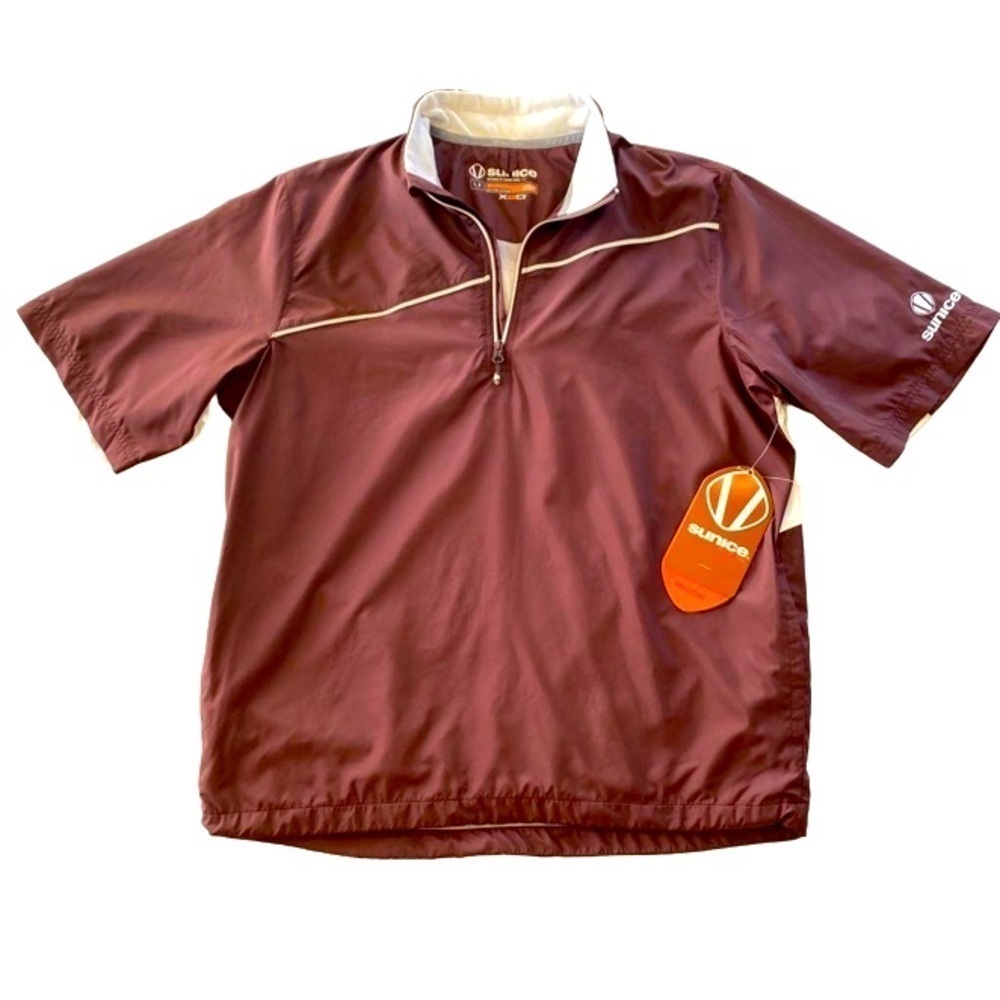 NWT Sunice Sport Mens Short Sleeve Wind Pullover. Size Large.